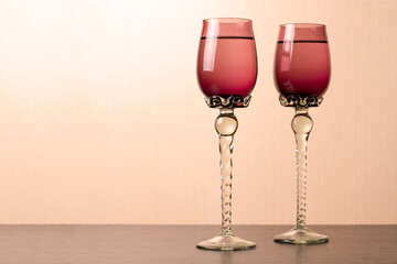 Two wedding glasses. Wedding ceremony.