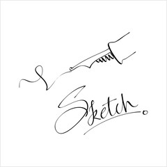 Sketch Icon, Stroke Hand Drawn Pen Ink Style Sketch Icon