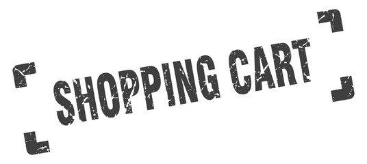 shopping cart stamp. square grunge sign isolated on white background