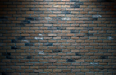 Dark vintage brick wall, Vignette background,