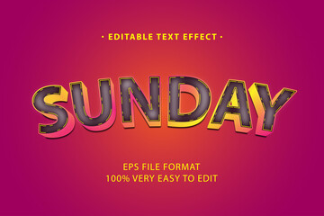 Sunday modern text effect, editable text