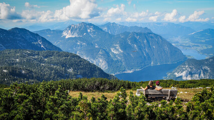 Naklejka premium Salzkammergut is an Austrian region of lakes and Alpine ranges near Salzburg.