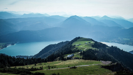 Obraz premium Salzkammergut is an Austrian region of lakes and Alpine ranges near Salzburg.