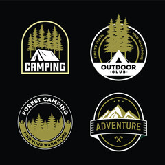 Adventure badge and outdoor design template set