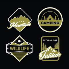 Adventure badge and outdoor design template set