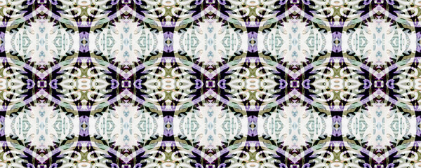 Boho Watercolor Pattern. Black, Green, Indigo, White Seamless Texture. Repeat Tie Dye Rapport. Ikat African Print. Abstract Kaleidoscope Motif. Hand Drawn Boho Watercolor Pattern.