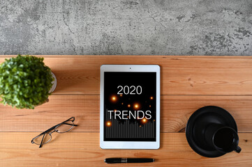 TRENDS 2020 Business Concept,Top view