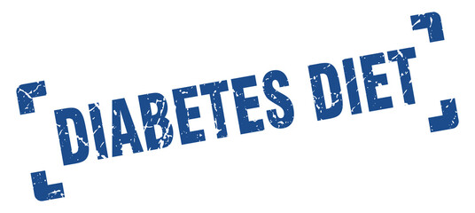 diabetes diet stamp. square grunge sign isolated on white background