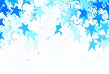 Light BLUE vector texture with beautiful stars. © smaria2015