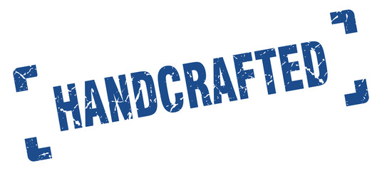 hand crafted stamp. square grunge sign isolated on white background