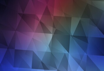 Dark Pink, Blue vector polygon abstract layout.