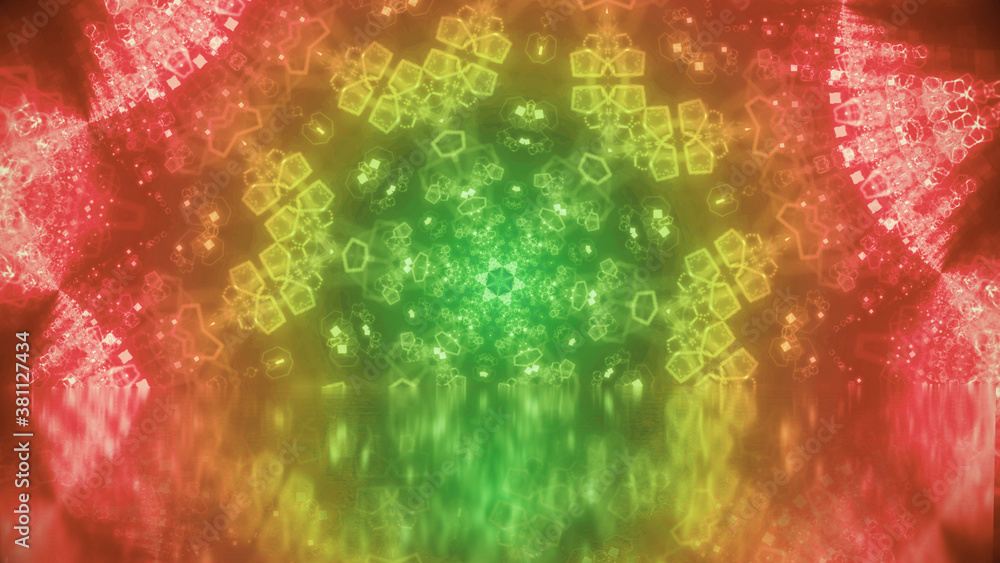 Aufkleber abstract kaleidoscope background with reflection. beautiful multicolor kaleidoscope texture. unique 