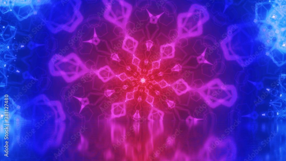 Aufkleber abstract kaleidoscope background with reflection. beautiful multicolor kaleidoscope texture. unique 