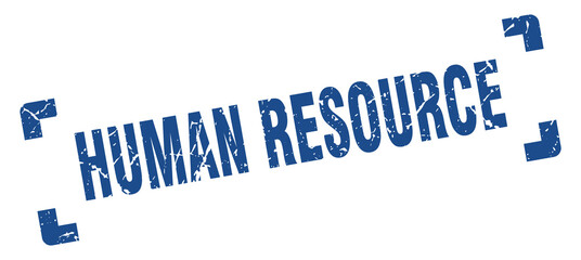 human resource stamp. square grunge sign isolated on white background