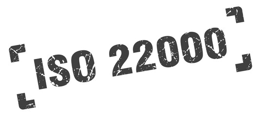 iso 22000 stamp. square grunge sign isolated on white background