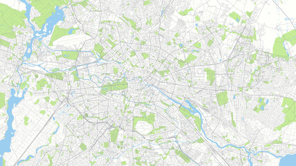 Fototapeta premium Сity map Berline, color detailed urban road plan, vector illustration