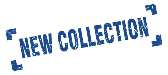 new collection stamp. square grunge sign isolated on white background