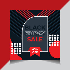 Black Friday Sale Banners Template Design, Social Media Web Banners, Abstract Shape, Vector illustrations