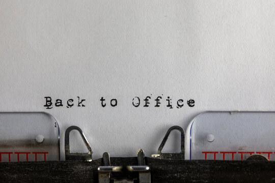written on old typewriter with text Back to Office. Covid-19, Coronavirus concept