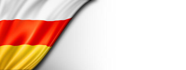 South Ossetia flag isolated on white banner