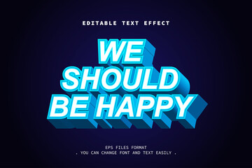 3d blue strong bold text effect, editable text