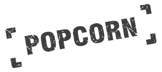 popcorn stamp. square grunge sign isolated on white background