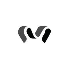 M logo vector icon illustrations