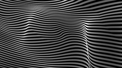 Black and white curve wave line abstract background.