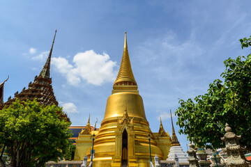 The Phra Si Rattana Chedi, Wat Phra Kaew (Wat Phra Si Rattana Satsadaram), Bangkok, Thailand.