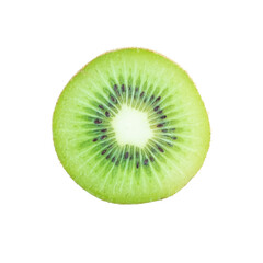 Naklejka na ściany i meble Half of sliced kiwi fruit isolated on white background