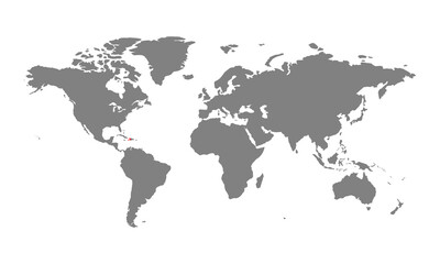 Fototapeta na wymiar Haiti map. Isolated world map. Isolated on white background. Vector illustration.