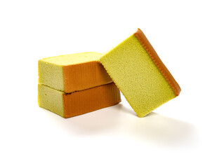 matcha flavor cakes on a white background