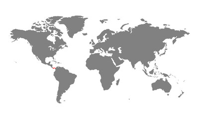 Fototapeta na wymiar Panama map. Isolated world map. Isolated on white background. Vector illustration.