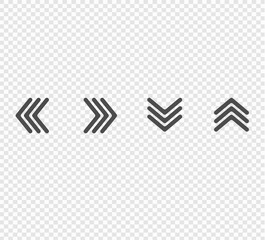 Arrows icons set. arrows guiding set on transparent background
