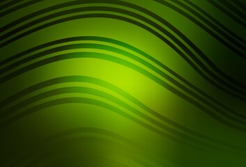 Dark Green vector pattern with wry lines.