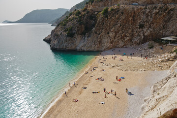 Kaputas sandy beach is one of the most beautiful turkish beaches located near City of Kas, Turkey