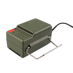 Ac adapter isolated on a white background. Power supply for manual drill cutter.