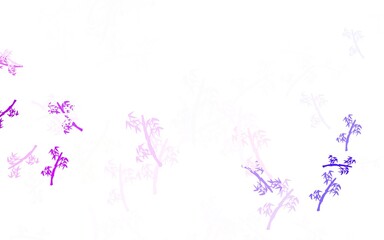 Light Purple vector doodle background with branches.