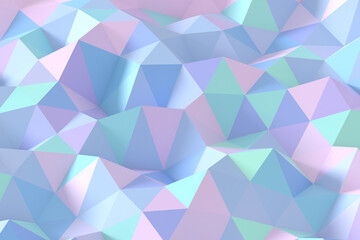 カラフルな三角形ポリゴンの背景イラスト