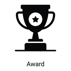 trophy cup icon on black background