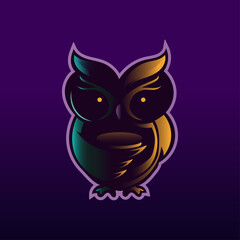 Owl Mascot Logo Design Illustration For Gaming Club. Owl Esport Logo