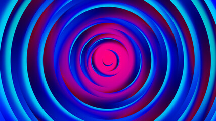 Pink purple neon circles abstract background.3D illustration with paper cut style.