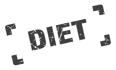 diet stamp. square grunge sign isolated on white background