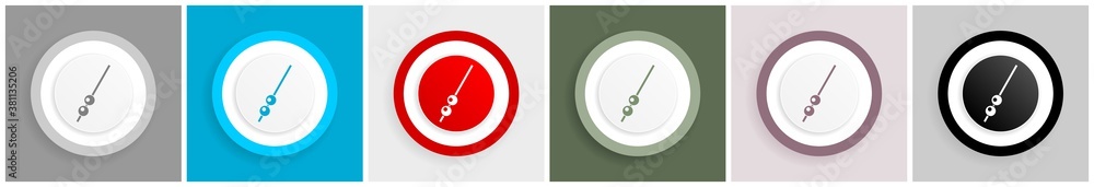 Poster fresh olive on stick vetor, food icon set, colorful flat design vector illustrations in 6 options fo