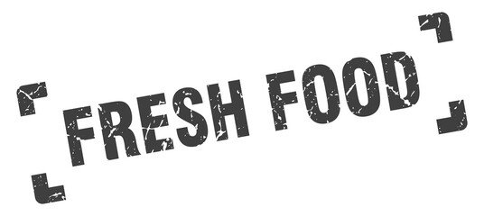 fresh food stamp. square grunge sign isolated on white background