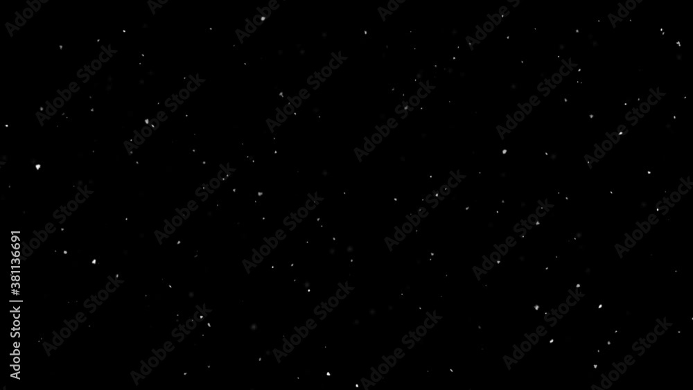 Poster snow snowfall snowflake particles seamlessly loop black alpha green screen animation. snowflakes in 