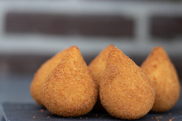 Coxinhas Brazilian finger food, party snack, fried chicken meal