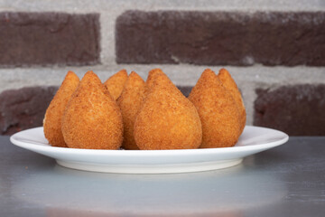 Coxinhas Brazilian finger food, party snack, fried chicken meal