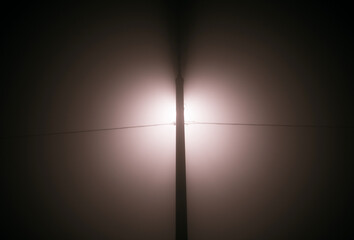 lantern on a foggy night