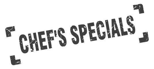 chef's specials stamp. square grunge sign isolated on white background